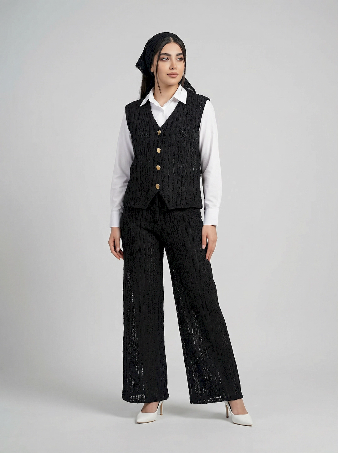 وست و شلوار گیپور زنانه 3790